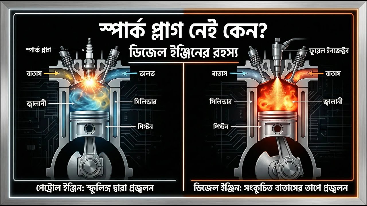 How Diesel Engine Works?  No Spark Plug Needed! ডিজেল ইঞ্জিন কীভাবে কাজ করে ?