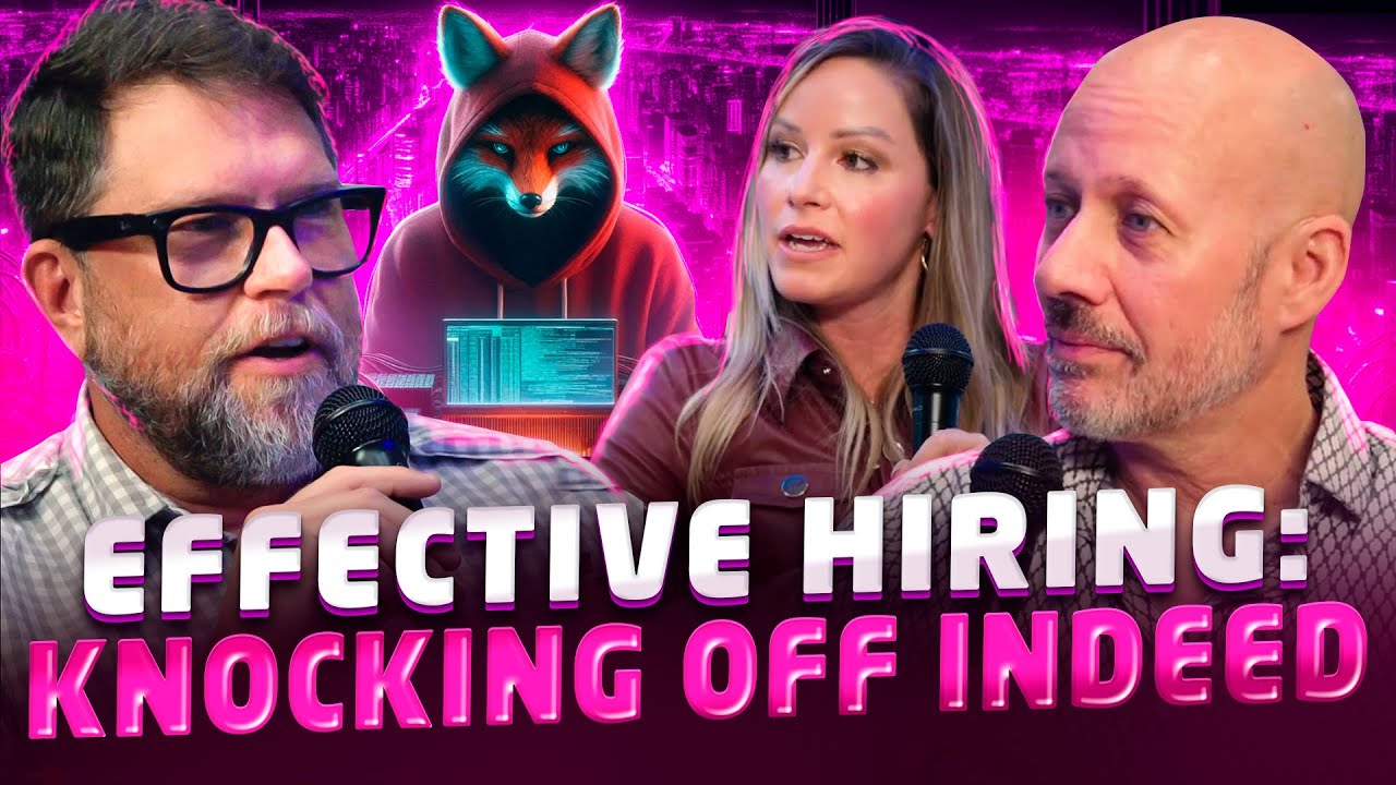 Joel, Meghan, and Chad recording this episode with a buyline of Effective Hiring" Knocking Off Indeed