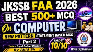 Computer - Part 2 - New Pattern MCQ - By Abid Sir - INPUT OUTPUT DEVICES @IGCLASSES_ 