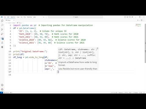 Reshaping with pd.wide_to_long Pandas