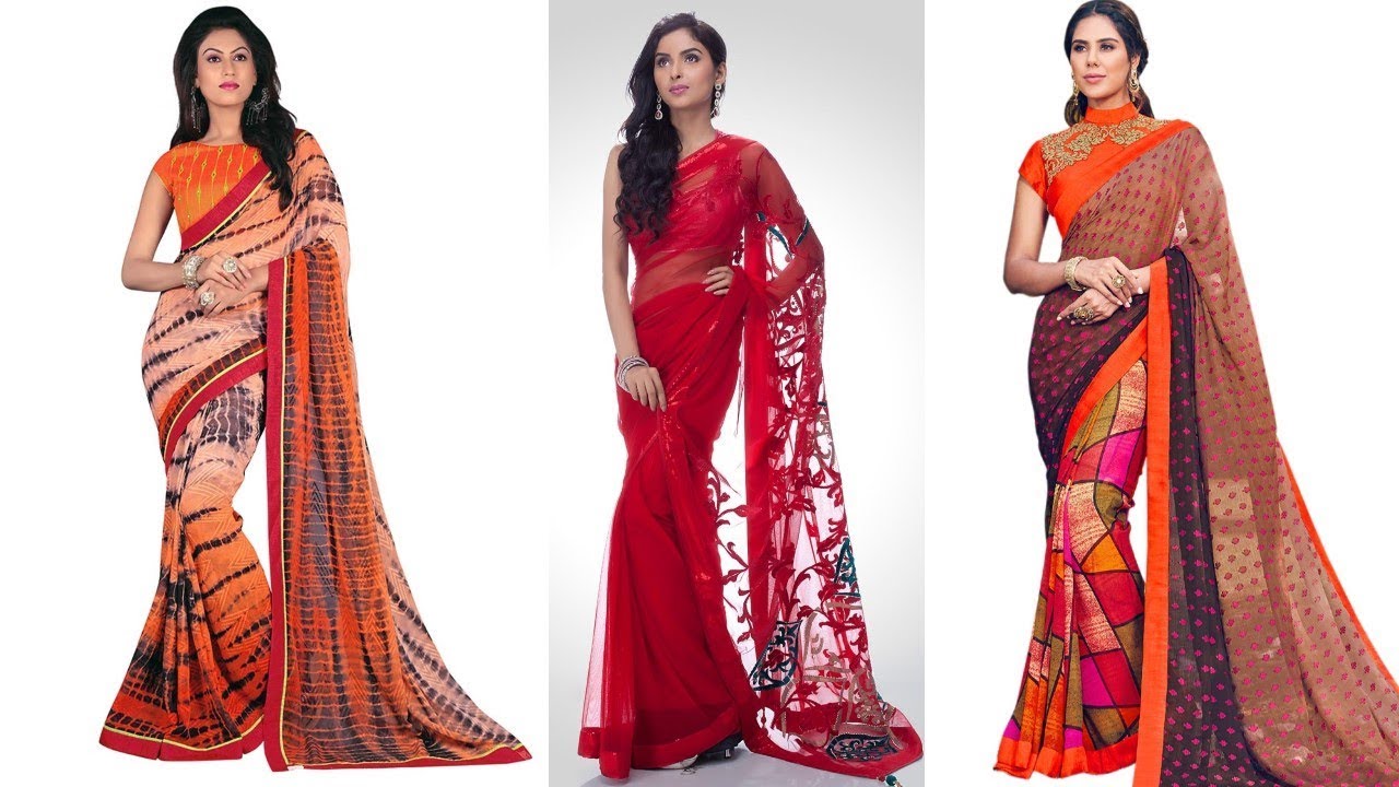 Exclusive Georgette Saree Designs 2018