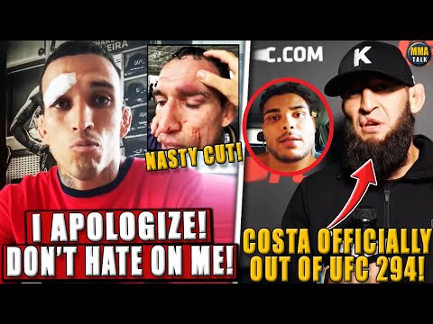 Charles Oliveira's FIRST REACTION after UFC 294 withdrawal! Khamzat REACTS to Costa's withdrawal!