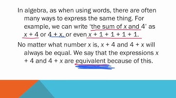 Year 7: Equivalent Expressions