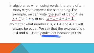Year 7: Equivalent Expressions