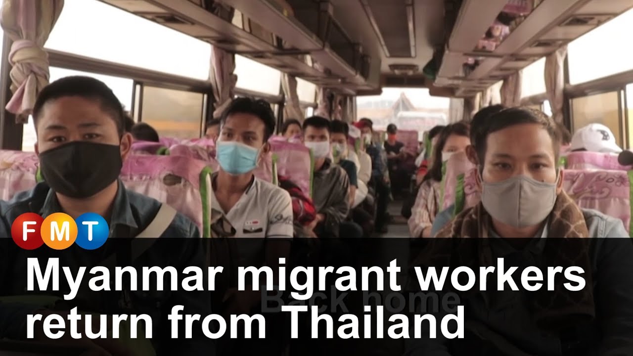 Myanmar migrant workers return from Thailand - YouTube