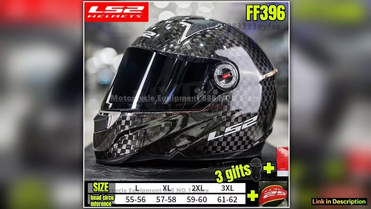Original LS2 FF396 Carbon Fiber Motorcycle Helmet Full Face Helmets Casco Casque Moto Lightweight S