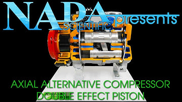 Axial Alternative Compressor Cut-Away, with Double Effect Piston - NADA Scientific
