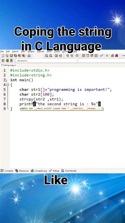 Copying one string to another string in C Language - YouTube