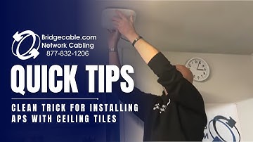 Working with Ceiling Tiles installing data network cabling and APs. Clean Trick with BridgeCable.com