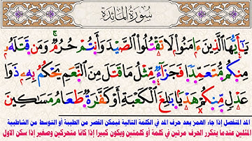 التجويد المبسط للمبتدئين المدود والغنن سورة المائدة 46