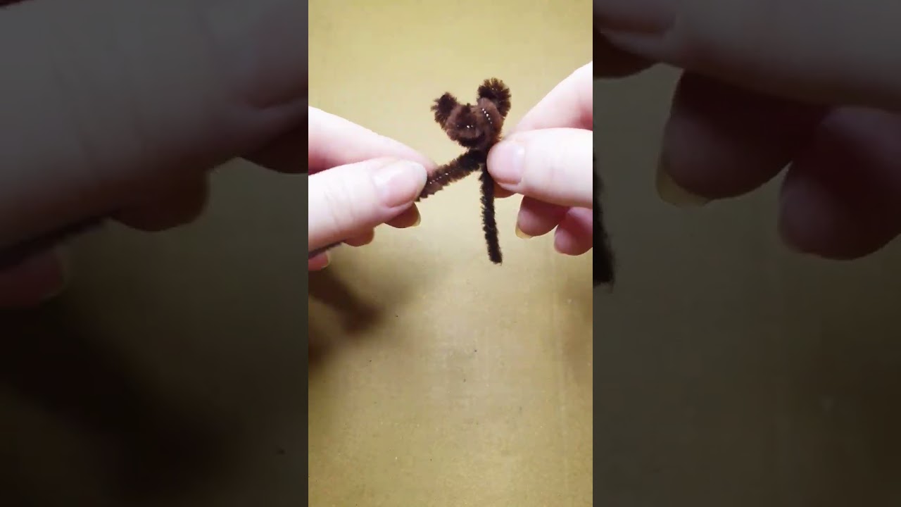 How to make a mini Teddy bear. pipe cleaner crafts. create. creativity. YouTube short. miniatures