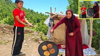 Homeless Mother and Son; Baking Bread in the Mountains 🫓🏔️❤️
