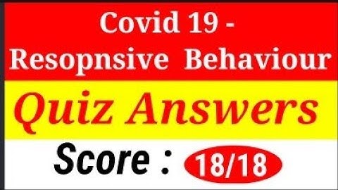 Covid 19 - Responsive Behaviour Quiz Answers in English | Diksha | For All Teachers