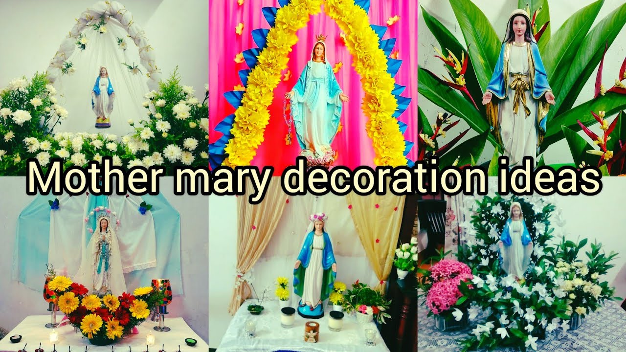 Mother Mary decoration ideasmother mary decoration in homejapamala masam vanakka masam decoration