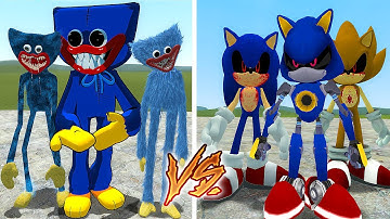 ALL SONIC.EXE vs ALL HUGGY WUGGY Strength Comparison - GarrysMod Sandbox