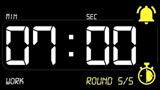 ⏰ INTERVAL [7x1] Timer 7 Minutes WORK / 1 Minute REST ((BEEP)) 🔔 - Countdown with Alarm