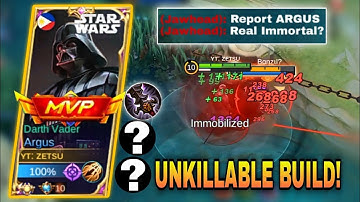 100% UNKILLABLE!!! ARGUS BEST BUILD 2022 | TOP GLOBAL ARGUS BUILD | MOBILE LEGENDS