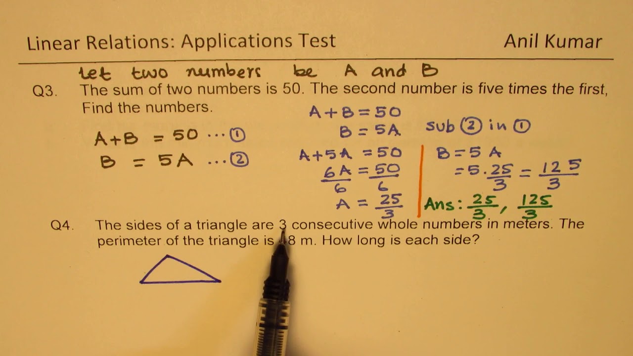 Getting Started with Linear Equations Word Problems - EDEXCEL - GCSE ...