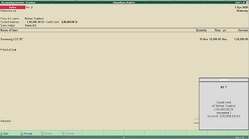How to set Credit Limit and Credit Period in Tally ERP 9