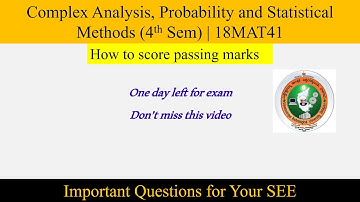 18MAT41 Important questions for 2022 Exam | Complex Analysis, Probability and Statistical Method