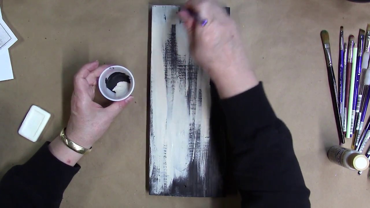 Painting a Distressed Barnwood Background with Acrylics YouTube