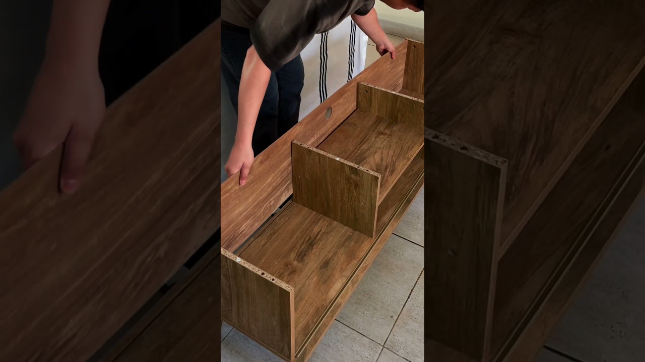 Mueble de TV Retro con Puertas Corredizas Café |  PITTSBURGH