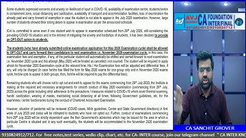 💥Imp. ICAI announcement💥 Opt-out Facility for July 2020 CA exams