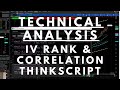 Thinkorswim Thinkscript for IV Rank (IVR) and Correlation