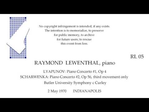 RAYMOND LEWENTHAL plays LYAPUNOV and SCHARWENKA live  INDIANAPOLIS 1970