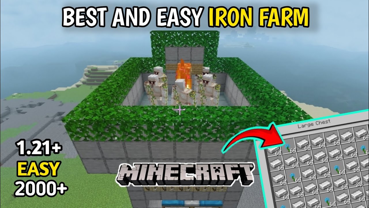 Minecraft PE 1.21 Easy IRON FARM || Minecraft PE new IRON FARM - YouTube