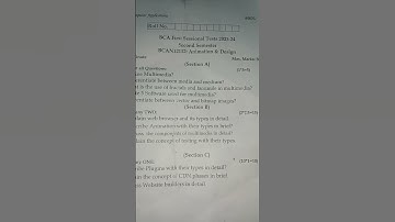 BBDU BCA # Animation_and_design 1st Sessional Question paper