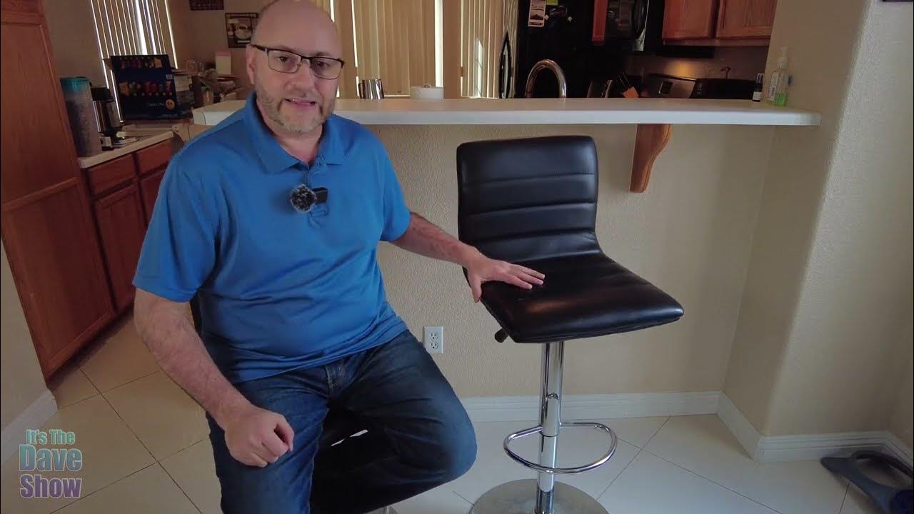 Black and Chrome adjustable bar stools YouTube