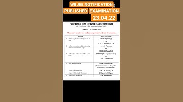 WBJEE 2022 exam date declared#shorts #short