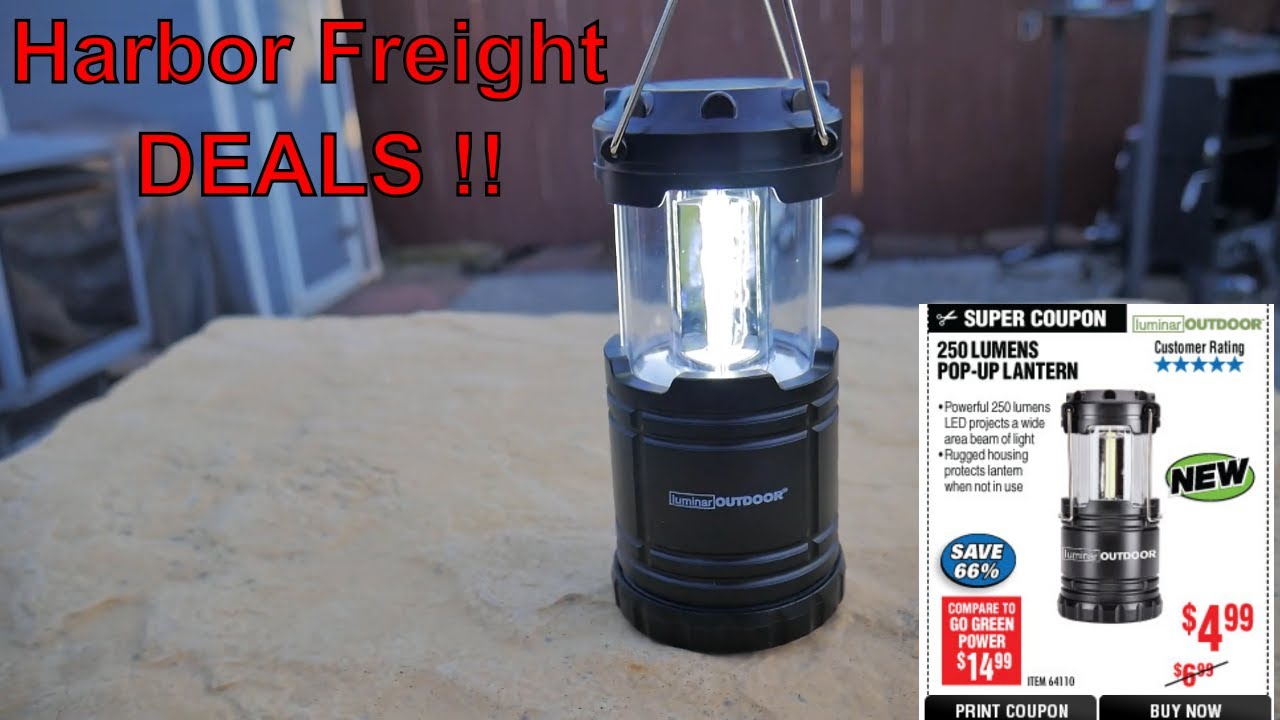 Luminar Outdoor 250 Lumen Pop up Lantern Harbor Freight 