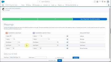 3. MailChimp for Salesforce App: Field Mapping for Integration