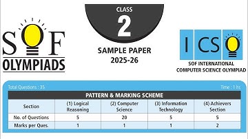 ICSO Computer Science Olympiad Class 2 Sample Paper 2025-26