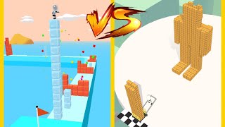 Cube Surfer Vs Brick Builder : Gameplay Walkthrough Part 1 - Level 1-9999 All Level (iOS, Android)