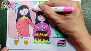 Vẽ tranh những kỉ niệm đẹp lớp 4 - vẽ tranh sinh nhật vui vẻ - KC zit Vẽ tranh những kỉ niệm đẹp lớp 4 - vẽ tranh sinh nhật vui vẻ - KC zit