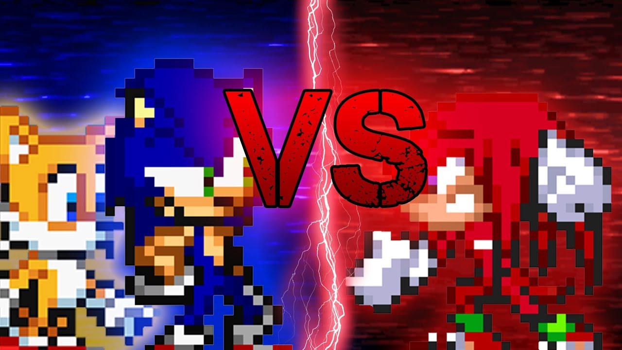 Sprite Animation, Knuckles & Tails Vs Sonic!