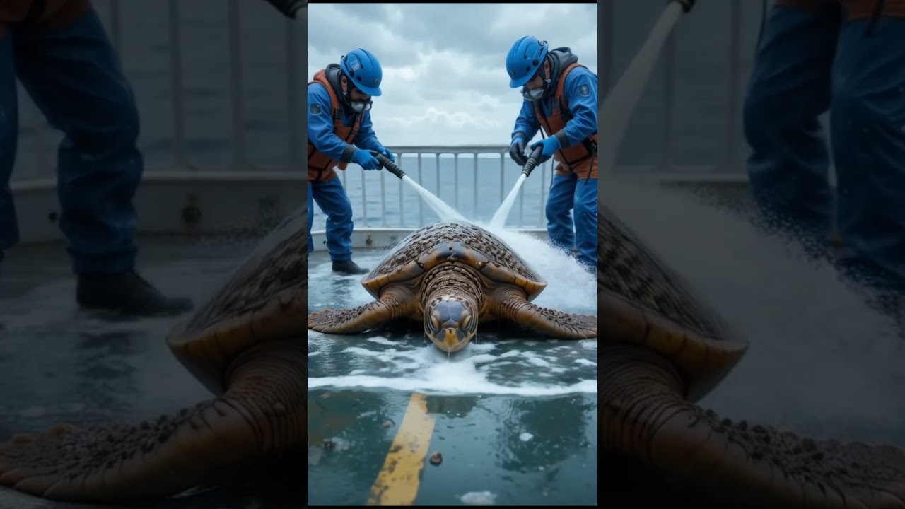 Turtle saved from Barnacles 