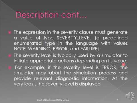 Assertion and Report