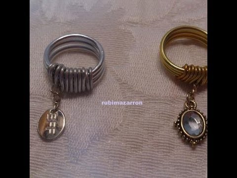 DIY: Anillo de con colgante. YouTube