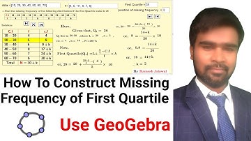How to Construct missing frequency of First Quartile all in one Dynamic File  use GeoGebra in Hindi
