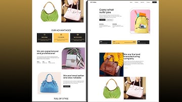 How To Make Complete Responsive Website Using HTML CSS & JS |Bag landing page | Hussain Coders