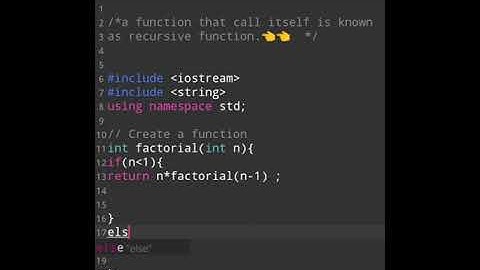 #20 find factorial using recursive function (c++)#short