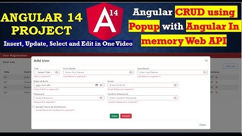 Angular 14 CRUD project | angular 14 CRUD operation | Angular CRUD with Angular In memory Web API