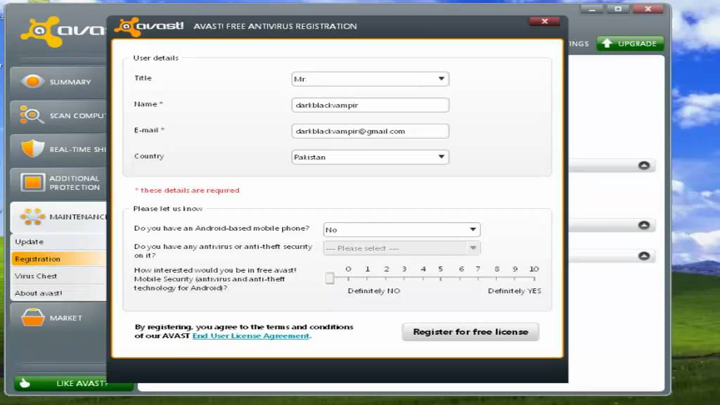 registered avast antivirus for free only with your email address YouTube