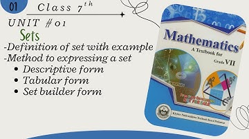 Definition of set , Method of expressing a set / class 7 maths kpk textbook / unit 01 (set).