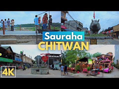 4K Sauraha CHITWAN Walking Streets🇳🇵-Nepal Virtual Tour 2022