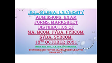 IDOL admissions | Examination forms | Marksheet Distribution | Updates 13th October 2021